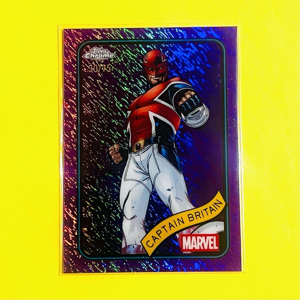 2025 Topps Chrome Marvel Captain Britain #151 Purple Lava Refractor /75